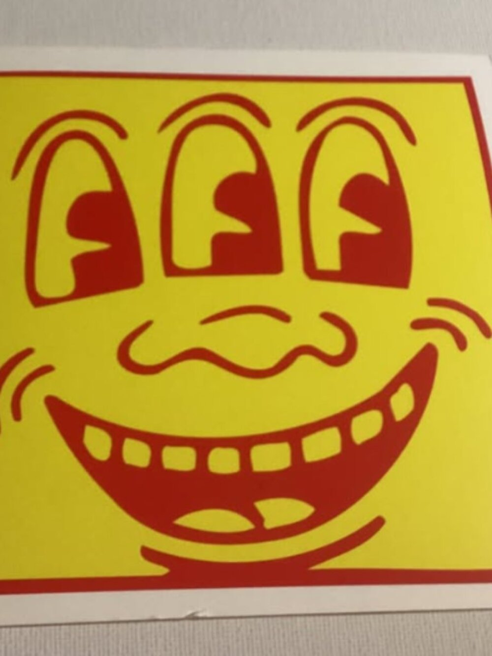 Keith Haring, Smile, Unique Yellow Postcard,
